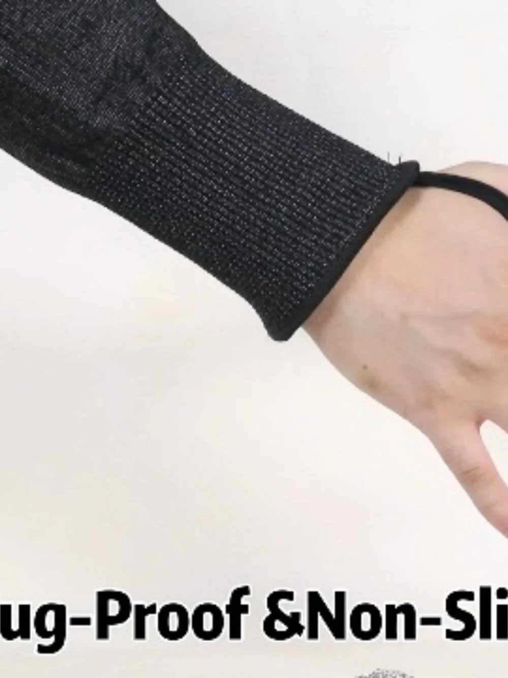 Cut-Resistant Arm Sleeves, ANSI A9 Protection, Thumb Loop, Adjustable Strap